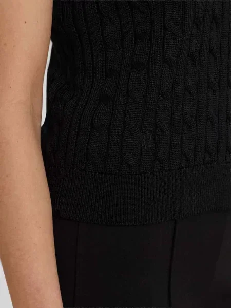 Koszulka polo o kroju regular fit z tkanego materiału – mieszanka bawełny Lauren Ralph Lauren czarna