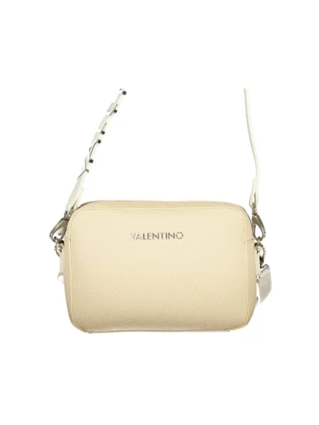 Lniana torebka Valentino Bags beżowa