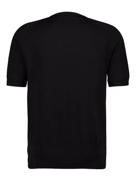 Tricou Piacenza Cashmere din cașmir scurt negru