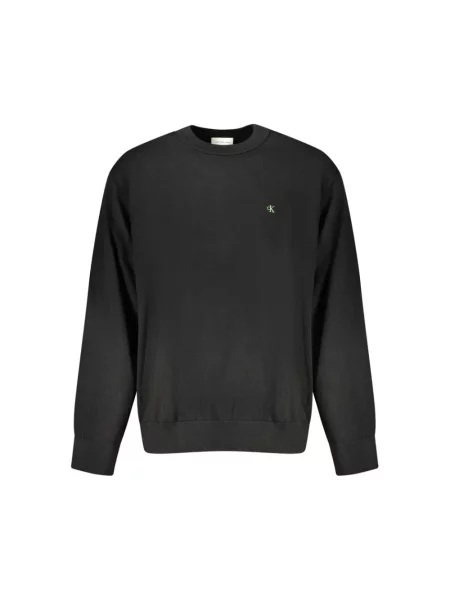 Sweter Calvin Klein retro z długim rękawem z kapturem czarny