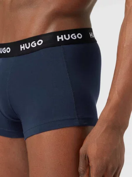 Obcisłe bokserki z detalami z logo w zestawie 3 szt. Hugo niebieskie