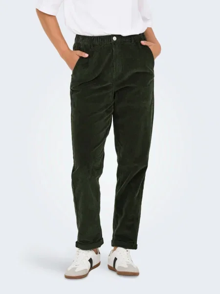 ONLY Pantaloni ONLFLORA închis verde