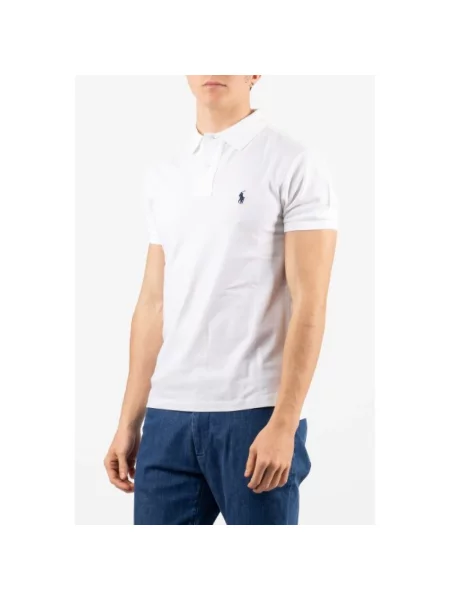 Długa koszulka Polo Ralph Lauren z siateczką z długim rękawem biała