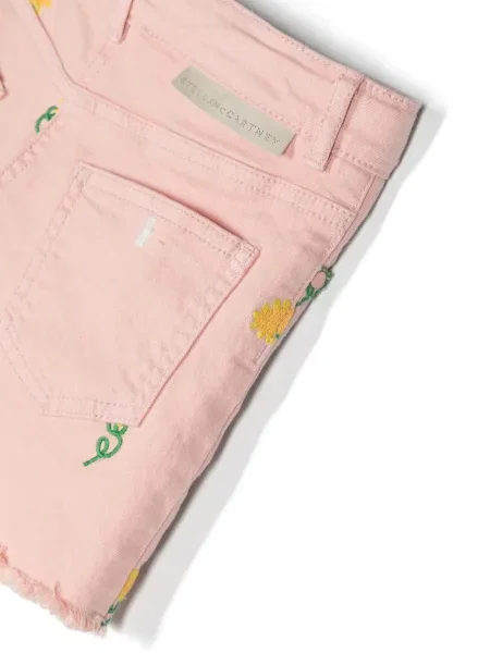 Dětské džínové šortky Stella Mccartney růžové