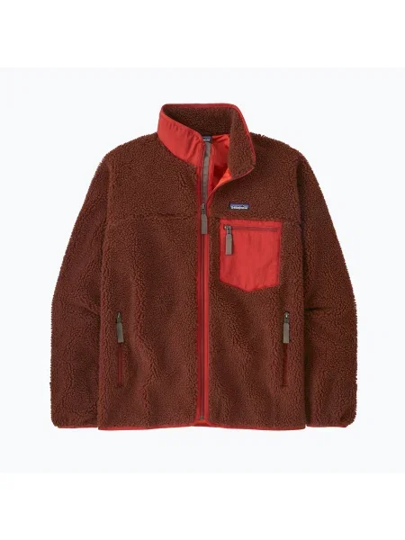 Мъжко ветроустойчиво яке Patagonia Retro-X dried vanilla винено червено