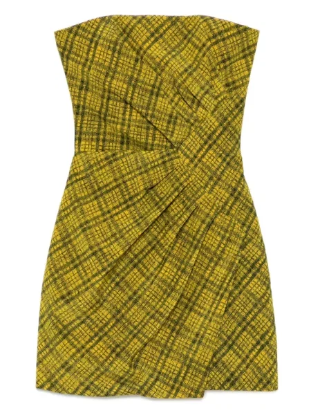 Rochie Alessandra Rich în carouri de costum galben