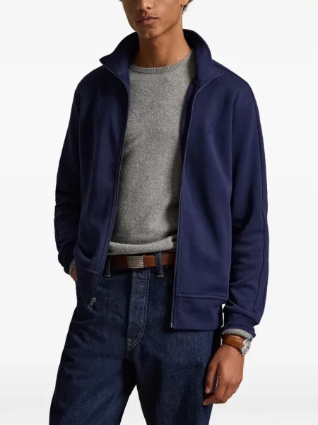 Hímzett csíkos galléros pólóing Polo Ralph Lauren kék