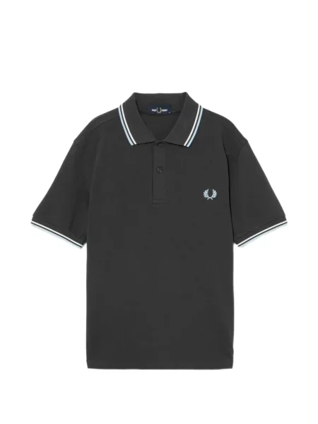 Tricou polo Fred Perry cu broderie scurt negru