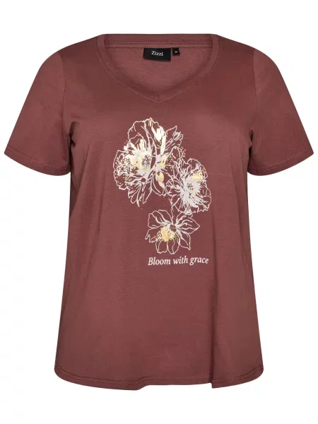 Zizzi Tricou LIZ galben / roşu închis alb