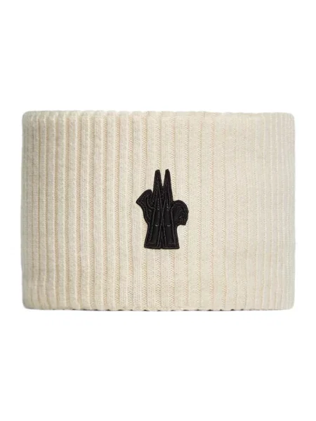 Czapka Moncler Grenoble wełniana z logo biała