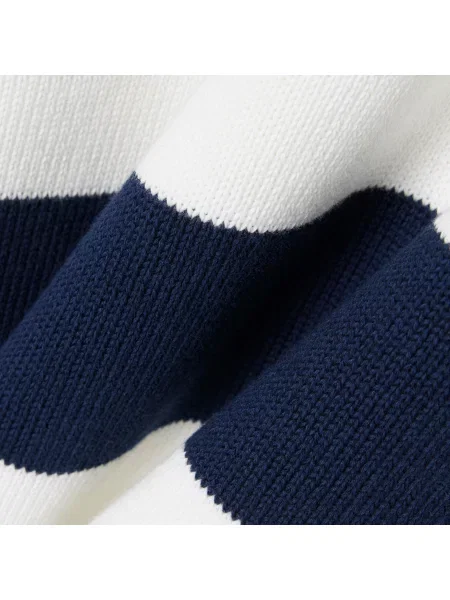 Lacoste Sweter Marynarski W Paski Z Okrągłym Dekoltem granatowy