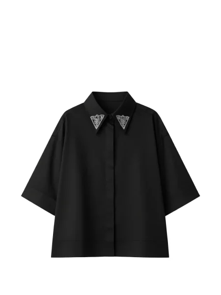 Gulerat cămașă Pinko cu broderie negru