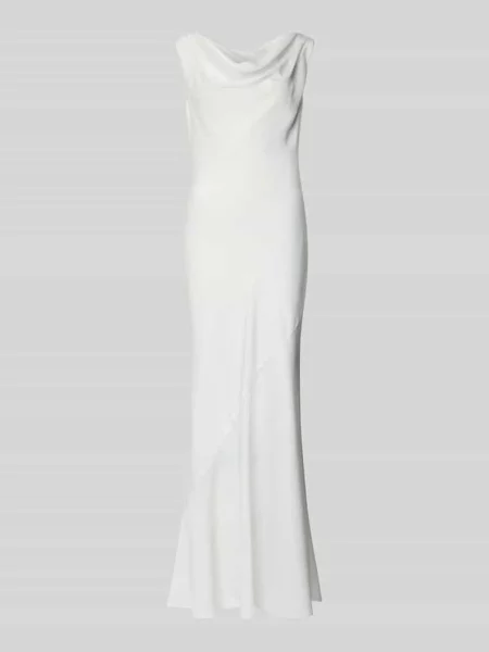 Suknia ślubna z satyny z lejącym dekoltem Swing biała