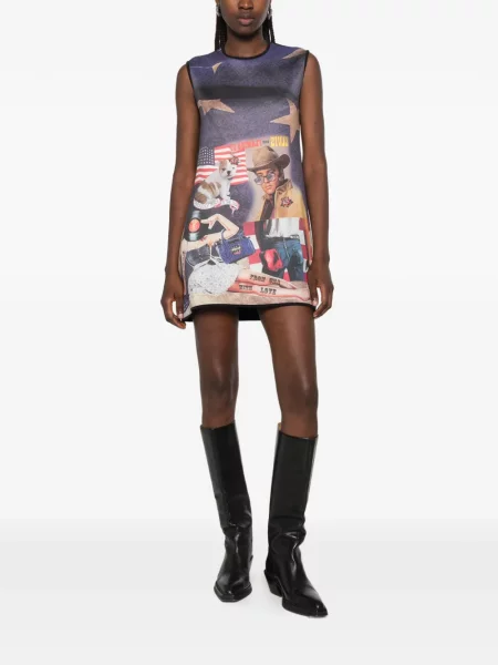 Rochie The Artistylist cu imagine în linie A negru