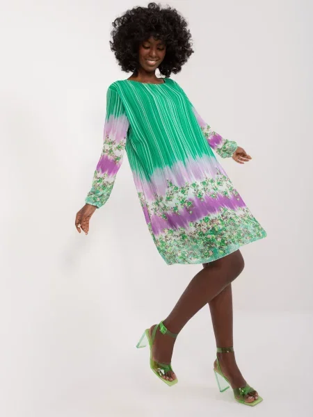 Rochie Fashionhunters cu imagine de costum verde