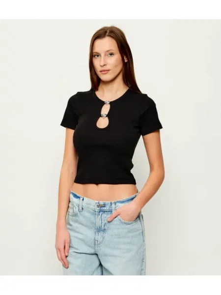 Hugo Blue Tricou Diheart_B | Cropped Fit negru