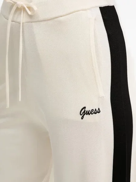 Pantaloni Guess cu broderie alb