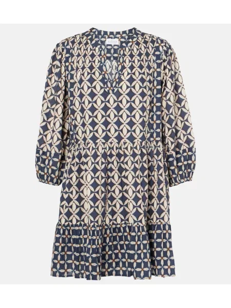 Zamatové šaty Velvet s potlačou modrá