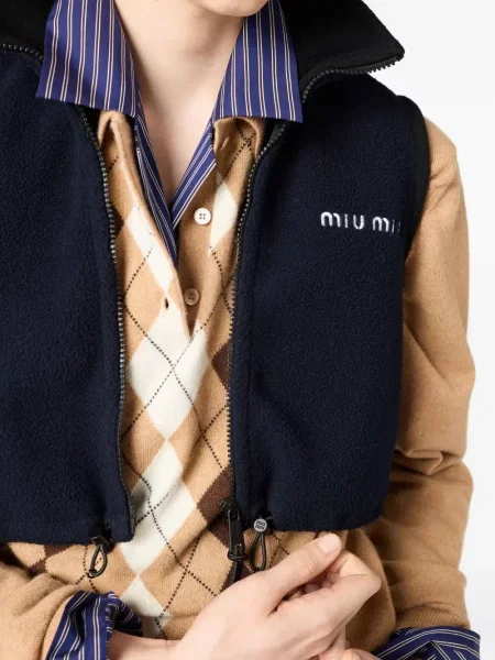Hanorac din fleece Miu Miu din fleece albastru