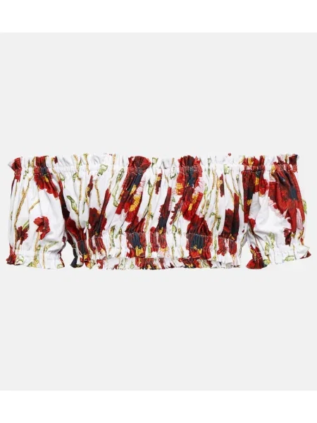 Top Norma Kamali w kwiatki o krotszym kroju