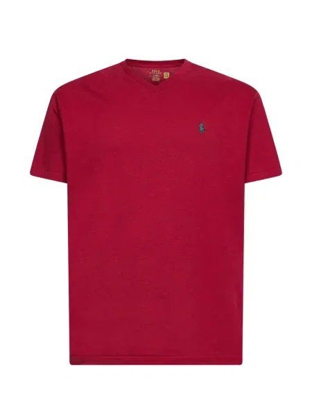 Kratak majica Polo Ralph Lauren s vezom s V-izrezom plava
