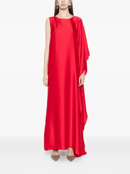 Maxi rochie maxi Silkylicious asimetrică de costum roșu