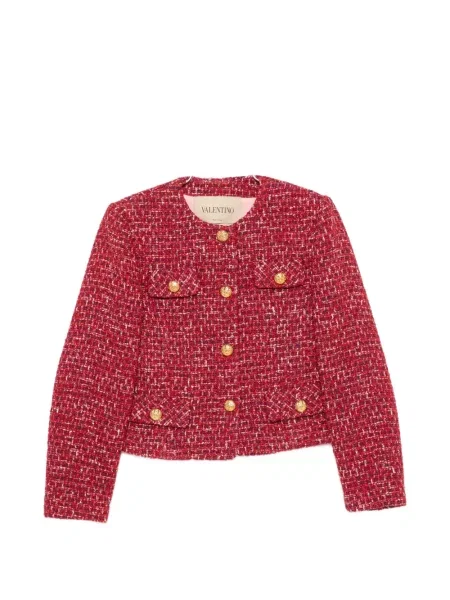 Geacă Valentino Garavani din tweed roșu