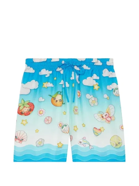 Pantaloni scurți Casablanca de mătase albastru