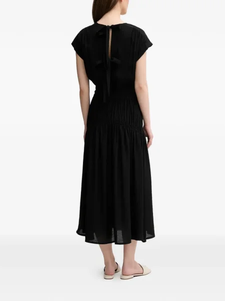 Midi suknelė La Petite Française v formos iškirpte iki kelių kaklaraiščiai juoda