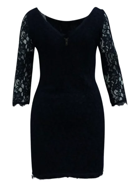 Sukienka mini Dvf Diane Von Furstenberg z rękawami 3/4 koronkowa garniturowa niebieska