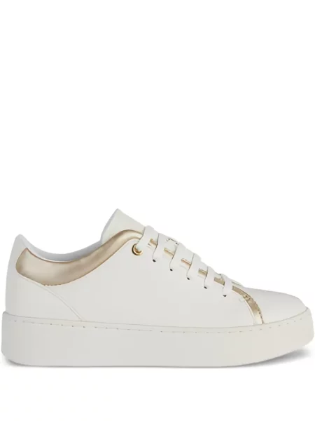 Sneakerși Geox cu șireturi din dantelă alb