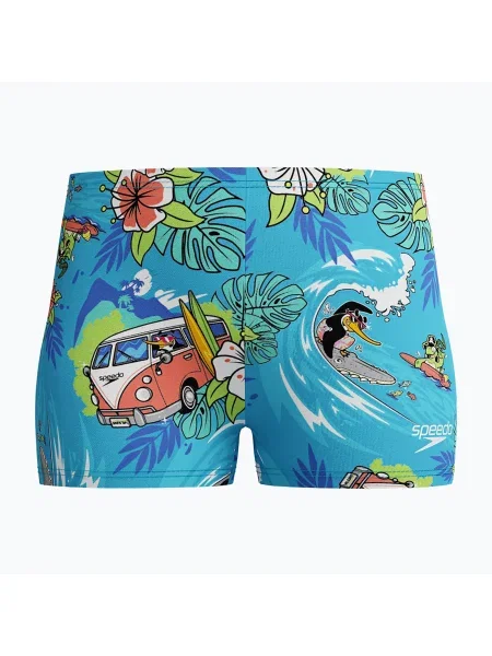 Детски боксерки за плуване Speedo Learn To Swim Digital Allover Aquashort picton blue синьо