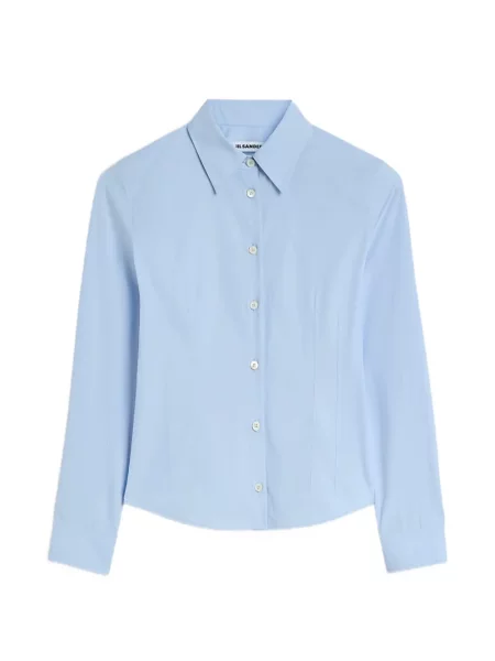 Cămașă Jil Sander din poplin albastru
