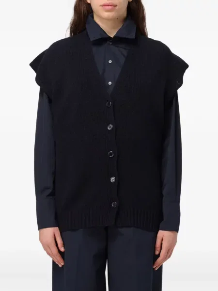 Cardigan Fabiana Filippi fără mâneci negru