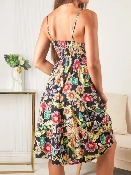 Rochie Resti cu model floral de costum negru