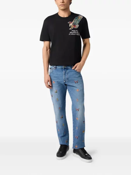 Μπλούζα Philipp Plein με κέντημα μαύρο