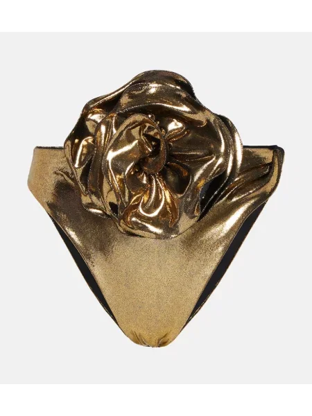 Bikini Magda Butrym cu talie înaltă auriu