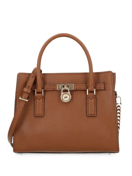Kožna shopper torbica Michael Michael Kors s volanima zelena