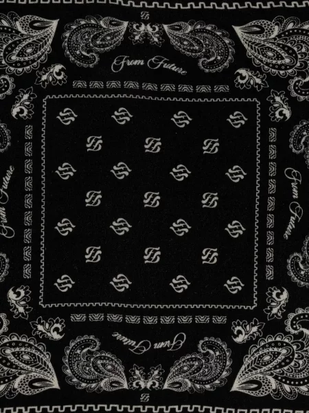 Fular From Future cu franjuri cu model paisley negru