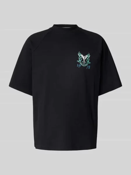 T-shirt o kroju oversized z nadrukiem z logo Carlo Colucci czarna