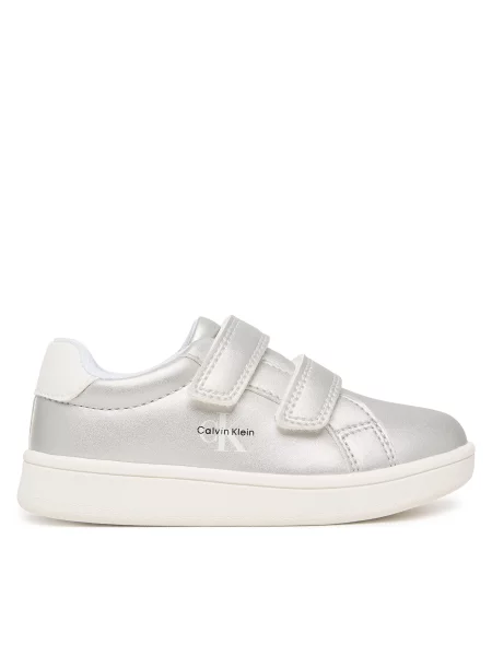 Sneakersy Calvin Klein Low Cut Velcro M Stříbrná