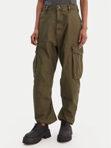 G-Star Raw Spodnie materiałowe Boyfriend Fit zielony