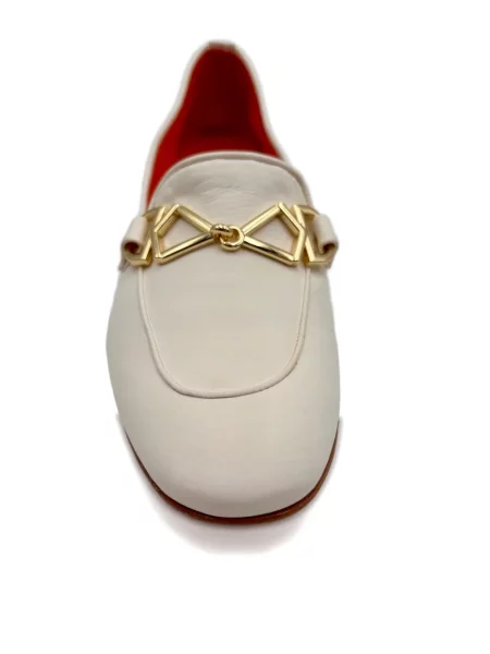 Pantofi loafer Kroll cu imprimeu geometric alb