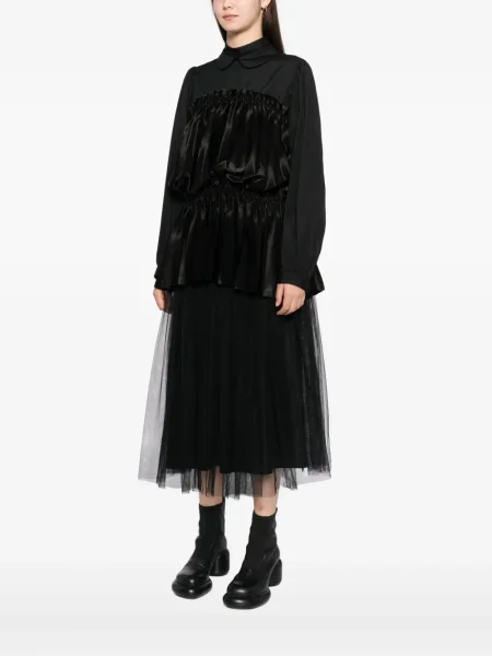 Bluză Noir Kei Ninomiya plisată negru
