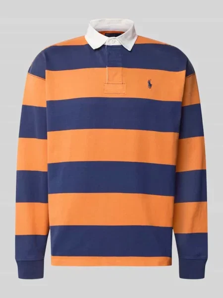 Sweter o kroju oversized z czystej bawełny model Polo Ralph Lauren pomarańczowy