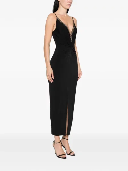 Rochie midi Camilla cu model leopard negru