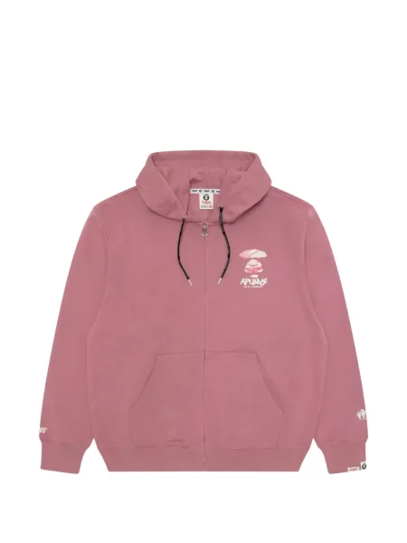Hanorac cu glugă Aape By A Bathing Ape cu imagine roz