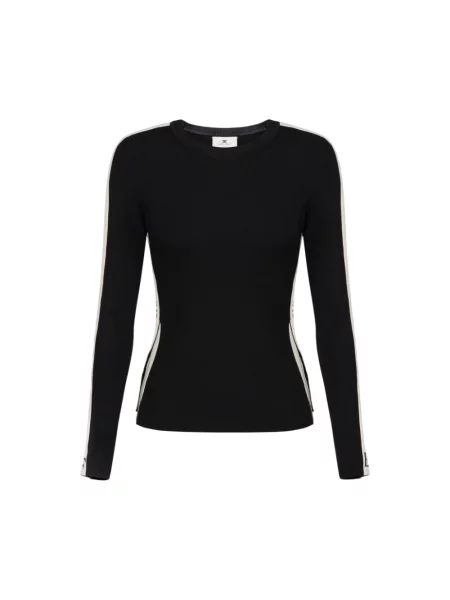 Top Elisabetta Franchi z długim rękawem czarny