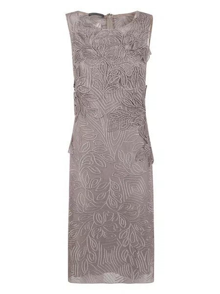 Haftowana sukienka midi Alberta Ferretti do kolan garniturowa
