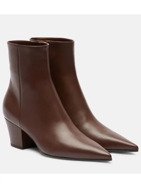 Cizme scurte Gianvito Rossi din piele maro